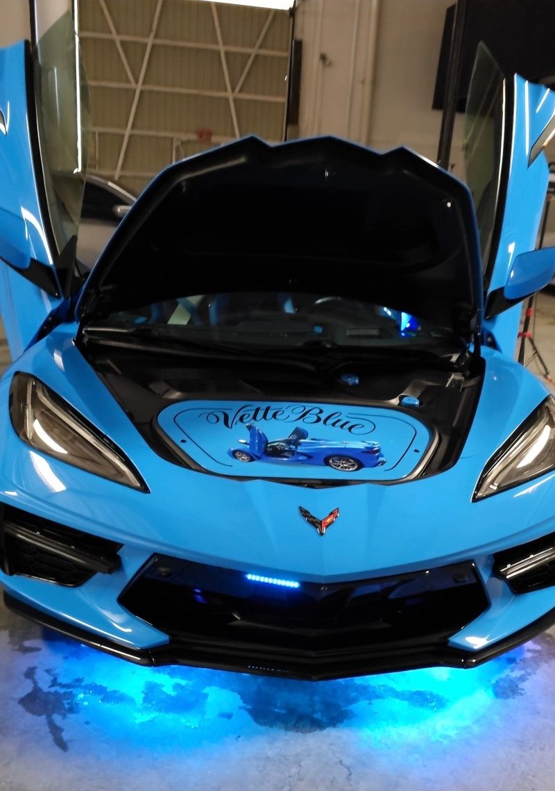 Blue Corvette after ceramic coating