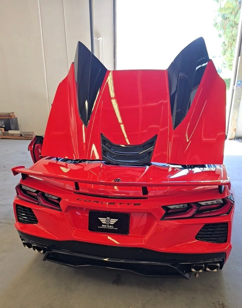 Red Corvette after ceramic coating
